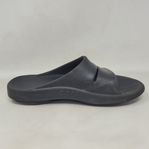 Oofos Ooahh Slides Mens 11 Black Slip On Slide Recovery Sandals Unisex Comfort main image 12